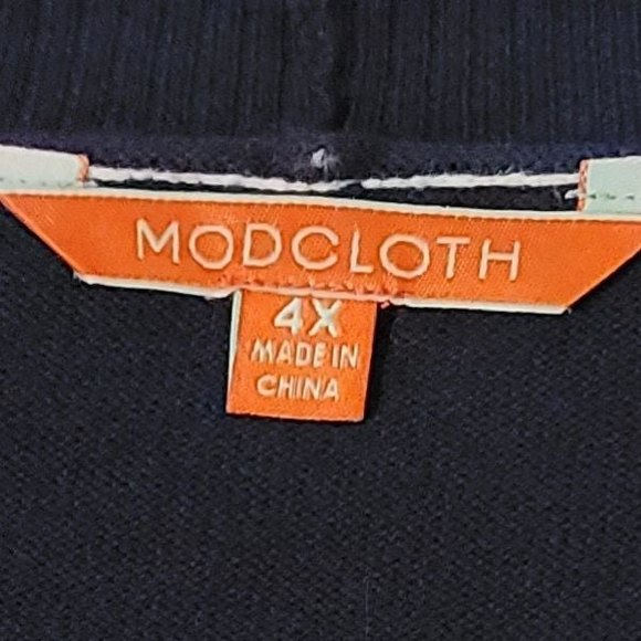 Modcloth Navy White Sweater Plus size 4x - Picture 7 of 9